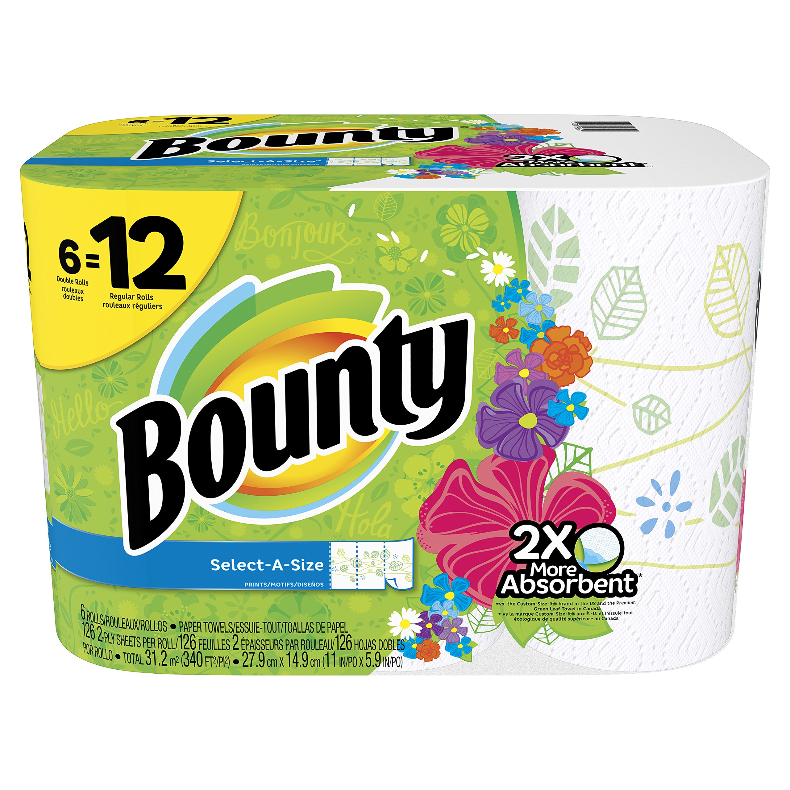  Bounty Select-A-Size Paper Towels Print, Large Capacity for Heavy Cleaning Tasks
| Bounty Select-A-Size Paper Towels Pr
